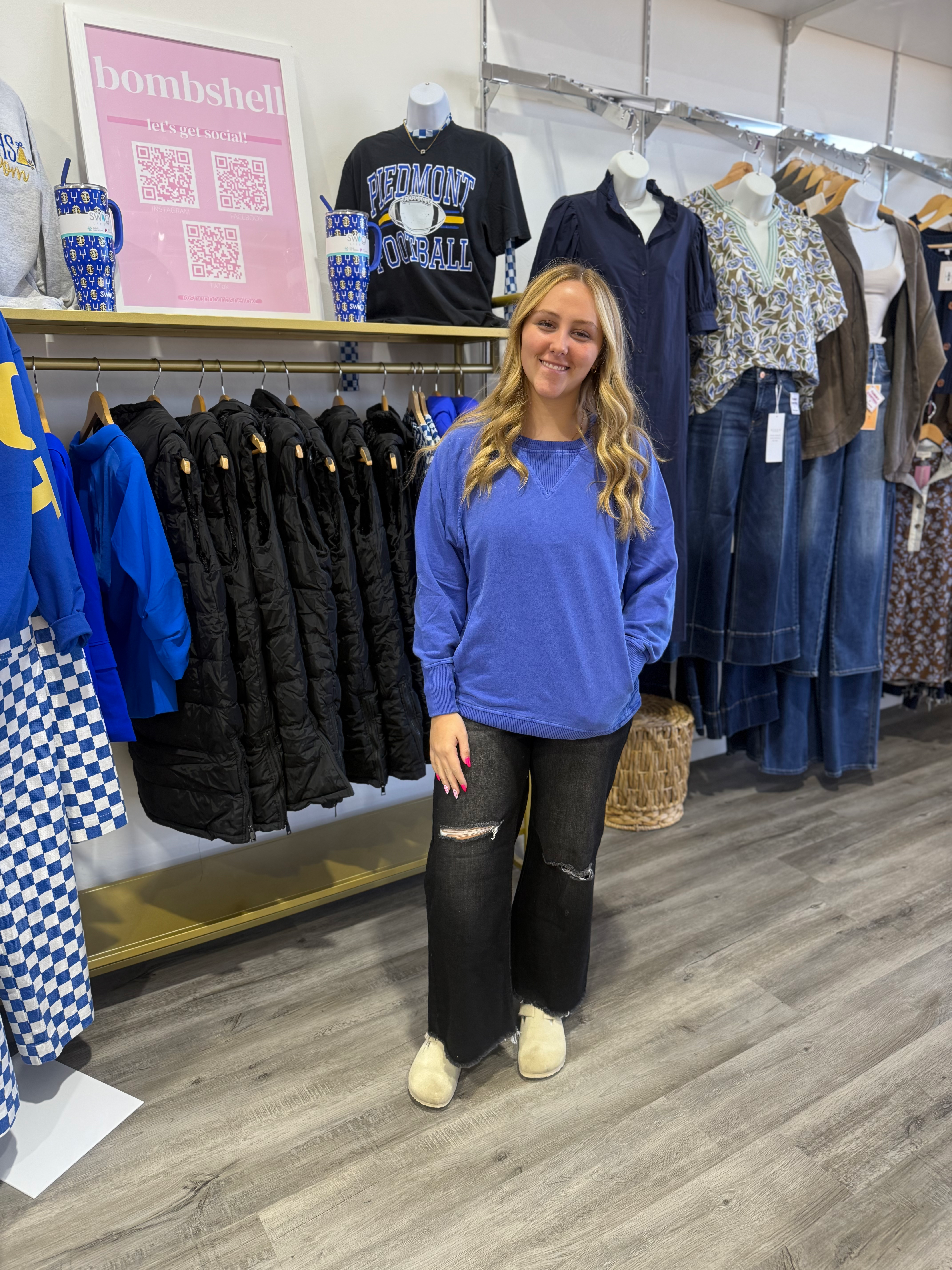 Jamie Pullover with Pockets - Classic Blue