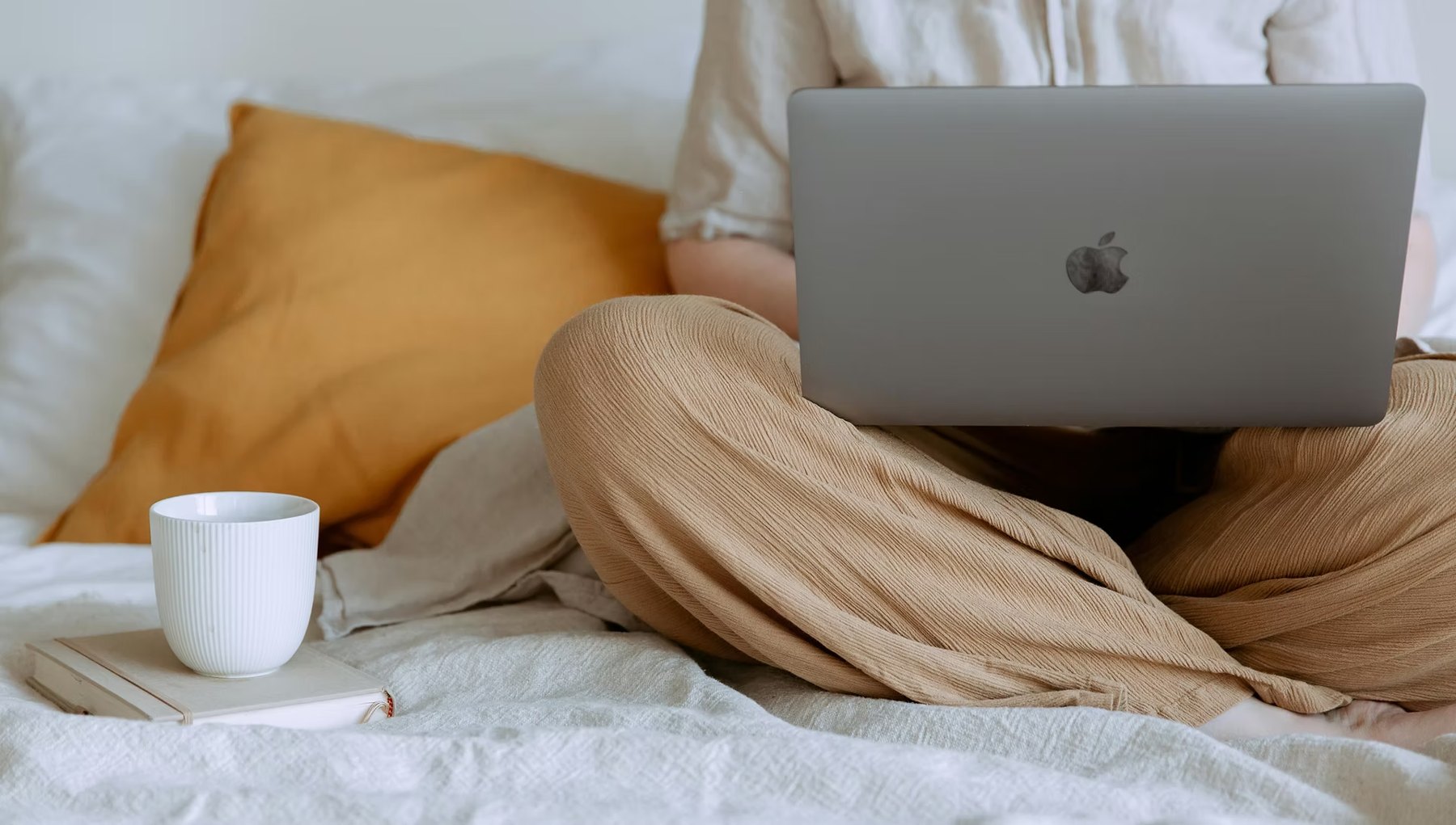 Working on a laptop