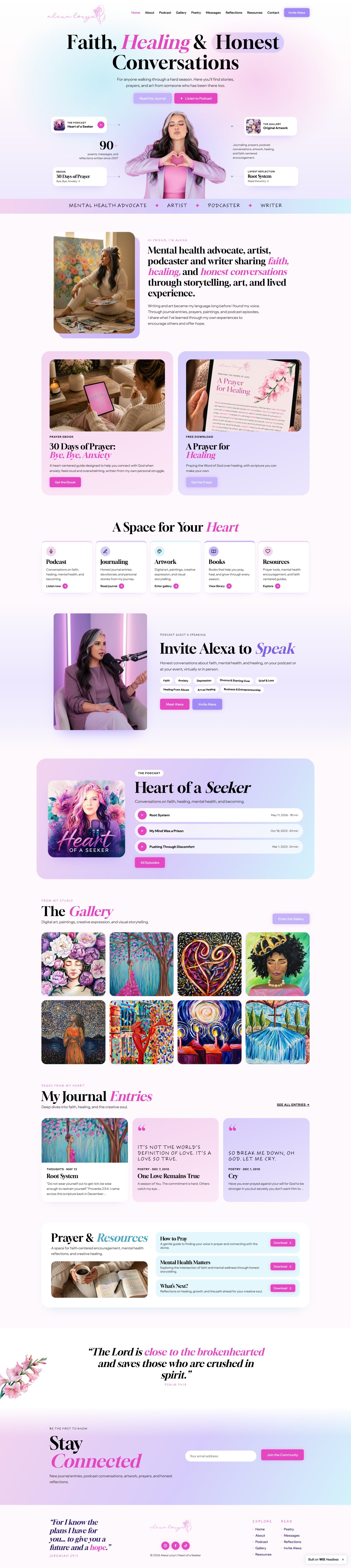 Artist website by Strands of Silver