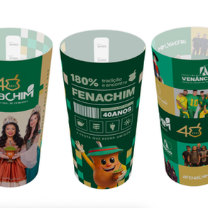 Fenachim 40 anos elimina copos plásticos e deve evitar mais de 40 mil descartáveis durante a festa