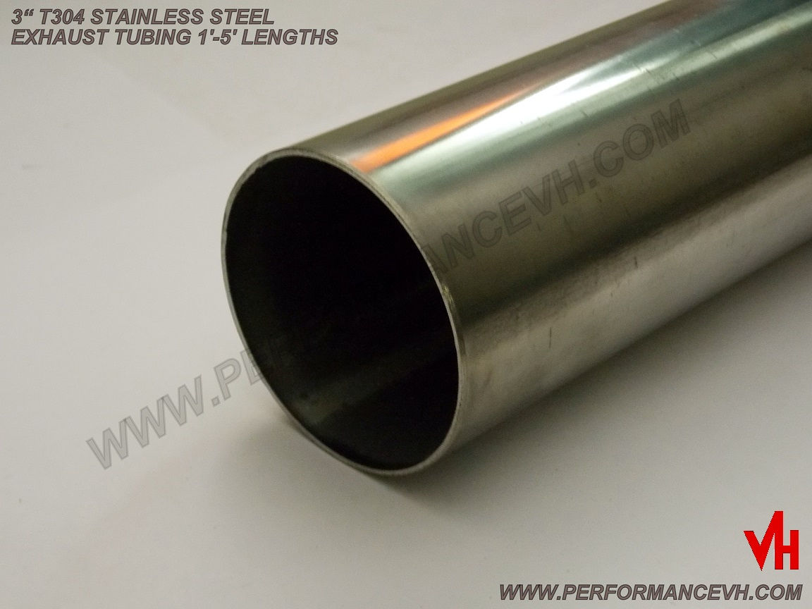 3" 304 Stainless Steel Exhaust Pipe 12" Length