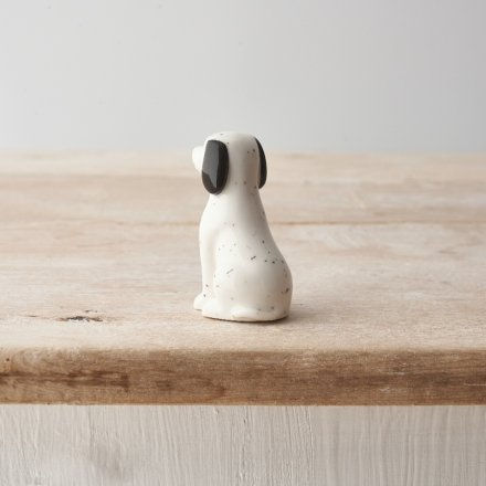 Thumbnail: Porcelain Speckled Dog Ornament