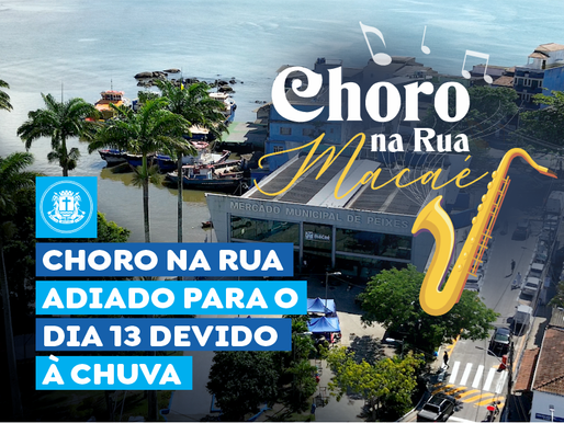 Evento Choro na Rua é adiado para o dia 13 devido à chuva