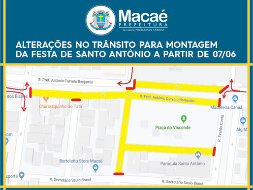 Trânsito no Visconde Araújo para montagem da Festa de Santo Antônio