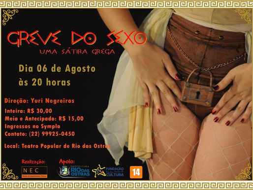Comédia “A Greve do Sexo” é atração deste sábado no Teatro Popular de Rio das Ostras