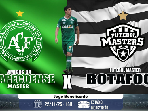 Moacyrzão recebe jogo beneficente dia 22: Amigos da Chapecoense Master x Botafogo Futebol Master