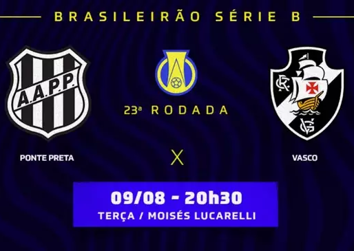 Ponte Preta x Vasco: prováveis escalações, desfalques e onde assistir ao confronto da Série B
