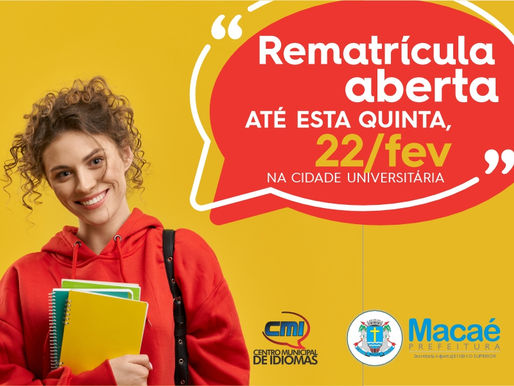 Centro Municipal de Idiomas informa sobre prazo de rematrícula, novas vagas e nova sede