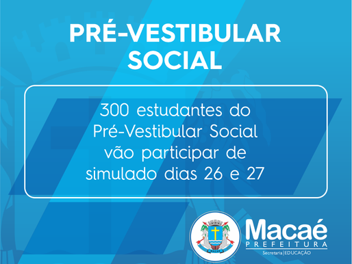 Pré-Vestibular Social promove simulado dias 26 e 27