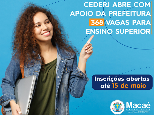 Inscrições prorrogadas até domingo para 368 vagas para Ensino Superior