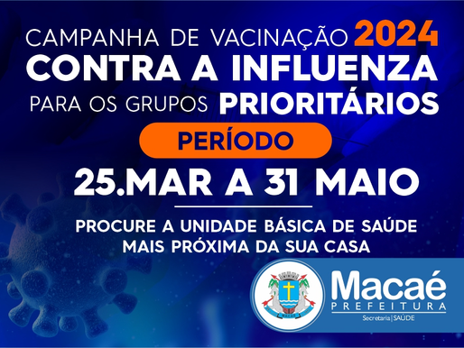 Campanha de vacinação contra a gripe começa na segunda