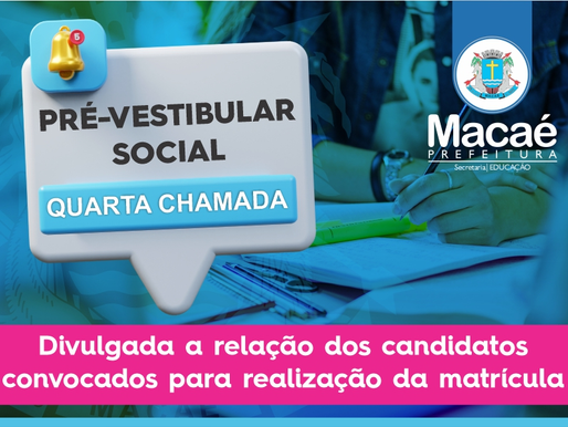 Pré-Vestibular Social: Educação divulga quarta chamada para matrícula