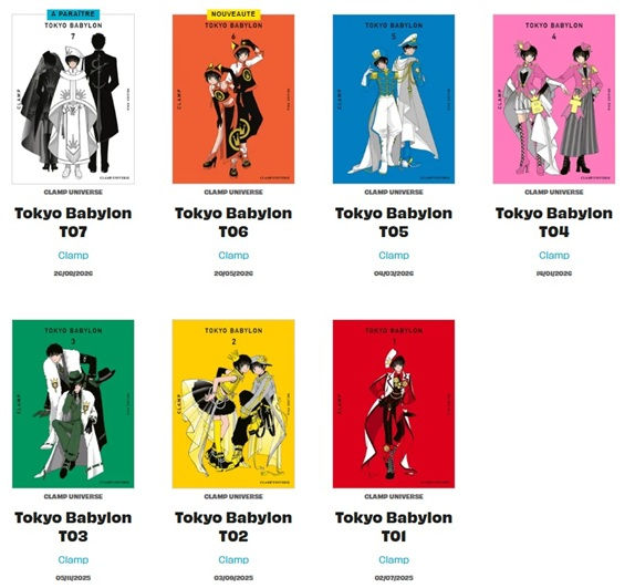 les sept tomes de Tokyo Babylon chez Pika