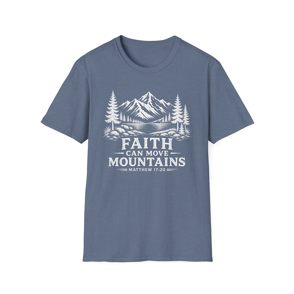 Thumbnail: Faith Can Move Mountains T-Shirt — Christian Mountain Graphic Tee