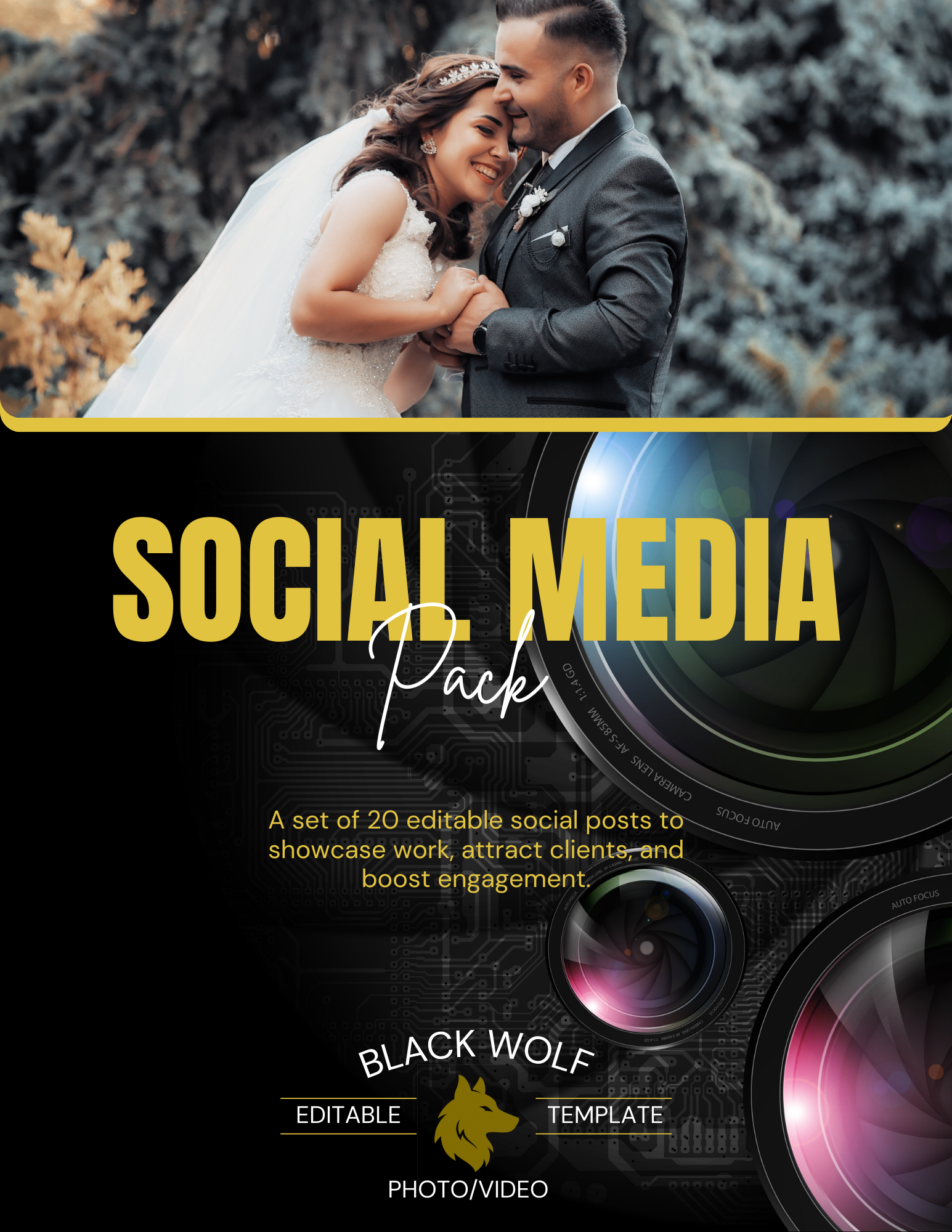 Photography/Videography Social Media Pack (20 Editable Posts)