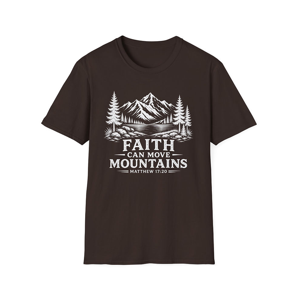 Thumbnail: Faith Can Move Mountains T-Shirt — Christian Mountain Graphic Tee