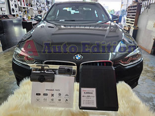 BMW 318i 3 Series Car Dash Camera - IROAD X6 front & rear + Parking motion - IROAD Power Pack Pro installed Singapore | Auto Edition