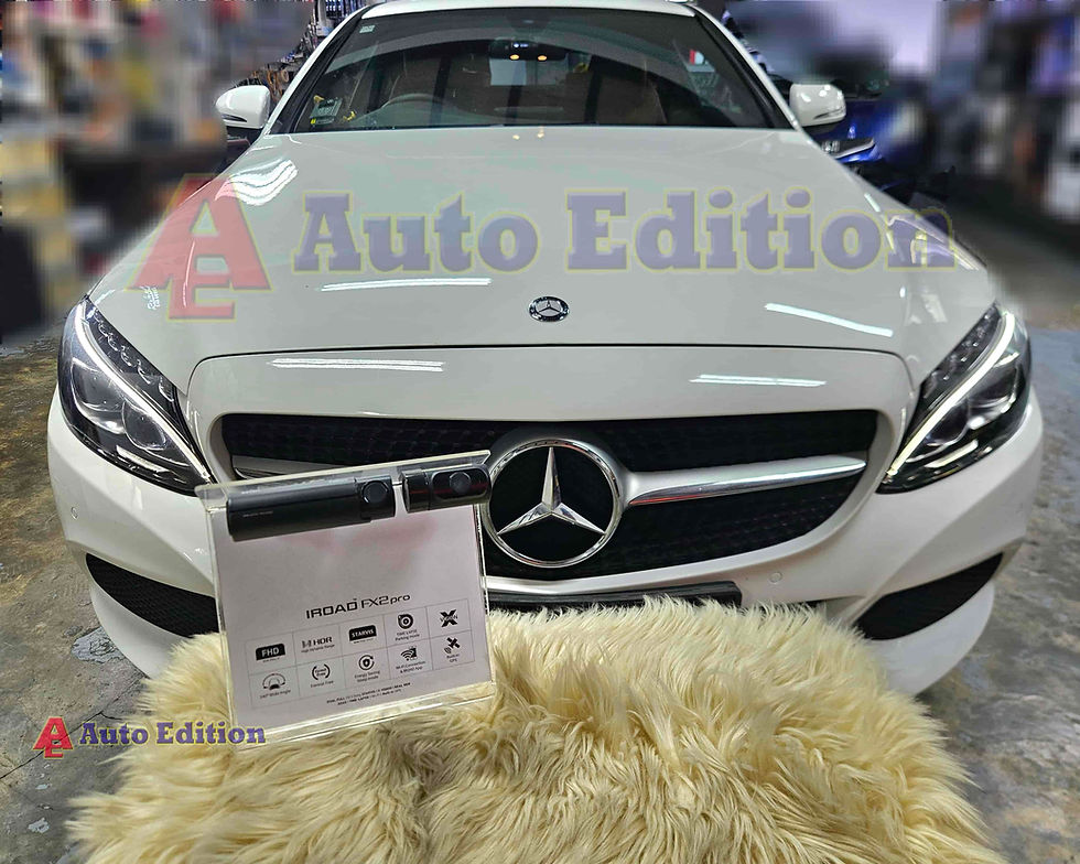 Mercedes C200 Coupe - Car Dash Camera - IROAD FX2 Pro front & rear installed Singapore | Auto Edition