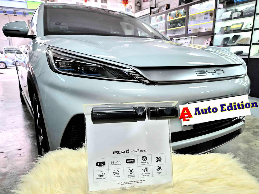 BYD Atto 3 - EV Car Dash Camera - IROAD FX2 Pro front & rear installed Singapore | Auto Edition