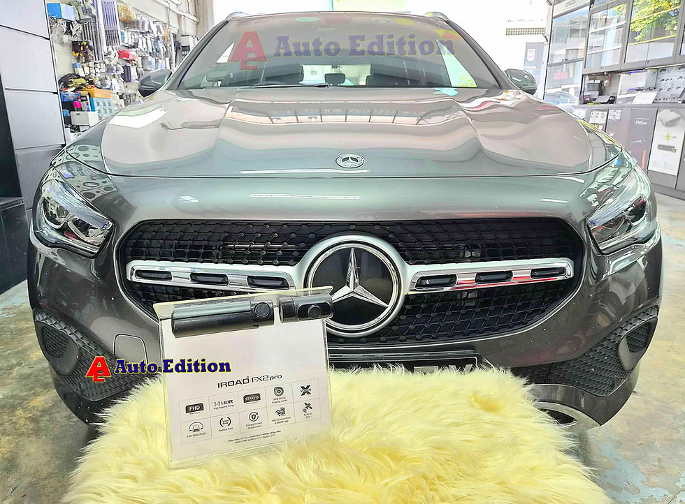 Mercedes GLA180 - Car Dash Camera - IROAD FX2 Pro front & rear installed Singapore | Auto Edition