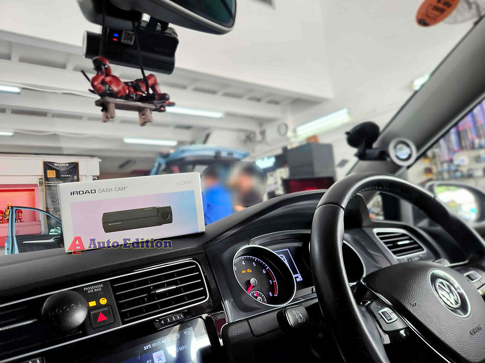 Volkswagen Golf - Car Dash Camera - IROAD FX2 Pro front & rear installed Singapore | Auto Edition