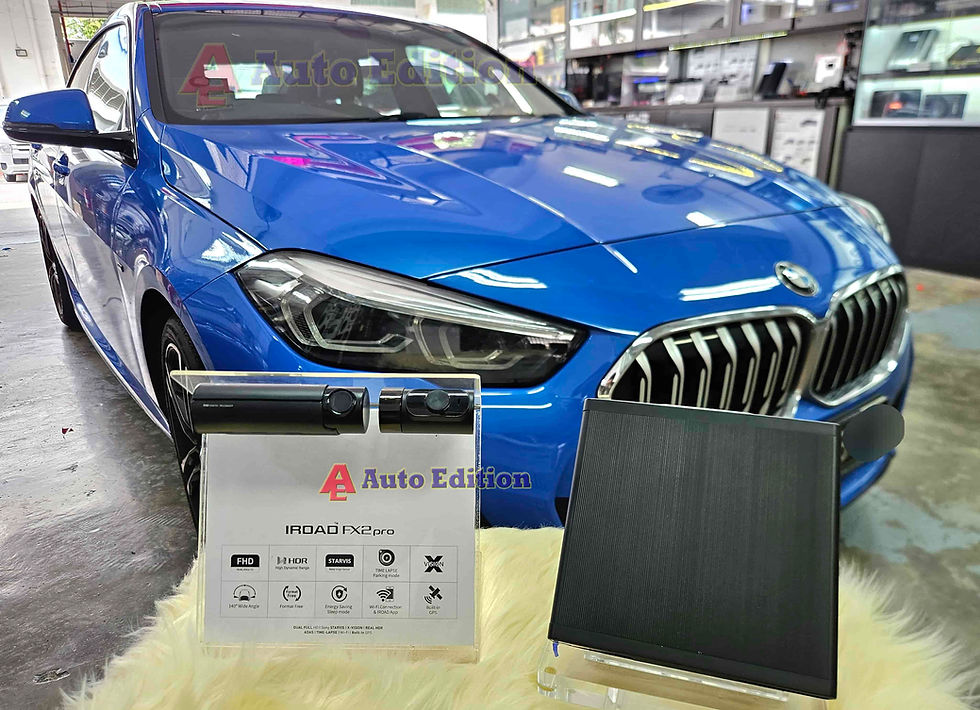 BMW 218i Gran Coupe Car Dash Camera - IROAD FX2 Pro front & rear + Parking motion - IROAD Power Pack Max 8 installed Singapore | Auto Edition