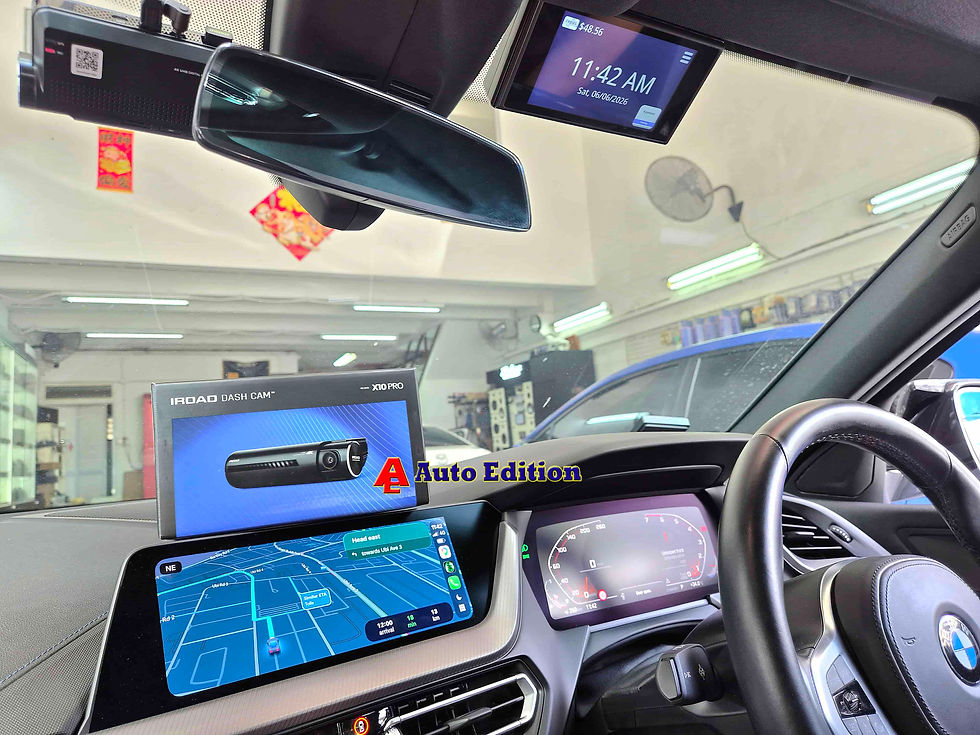 BMW M135I Car Dash Camera - IROAD X10 Pro front & rear installed Singapore | Auto Edition