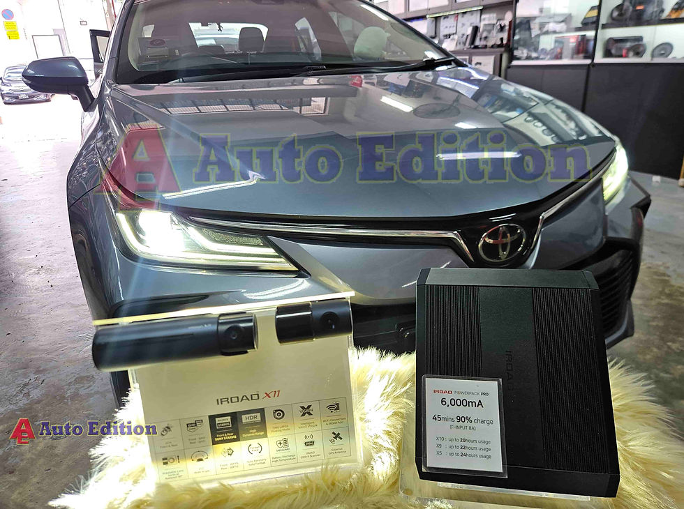 Toyota Corolla Altis Car Dash Camera - IROAD X11 front & rear + Parking motion - IROAD Power Pack Pro installed Singapore | Auto Edition