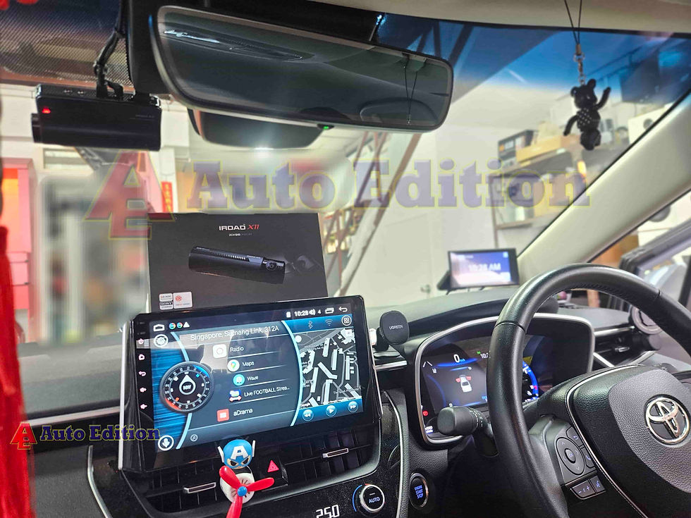 Toyota Corolla Altis Car Dash Camera - IROAD X11 front & rear + Parking motion - IROAD Power Pack Pro installed Singapore | Auto Edition