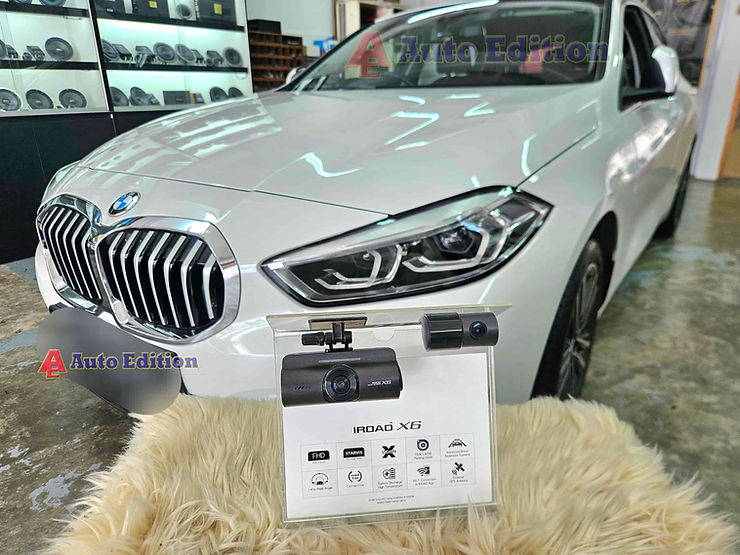 BMW 116i Car Dash Camera - IROAD X6 front & rear installed Singapore | Auto Edition