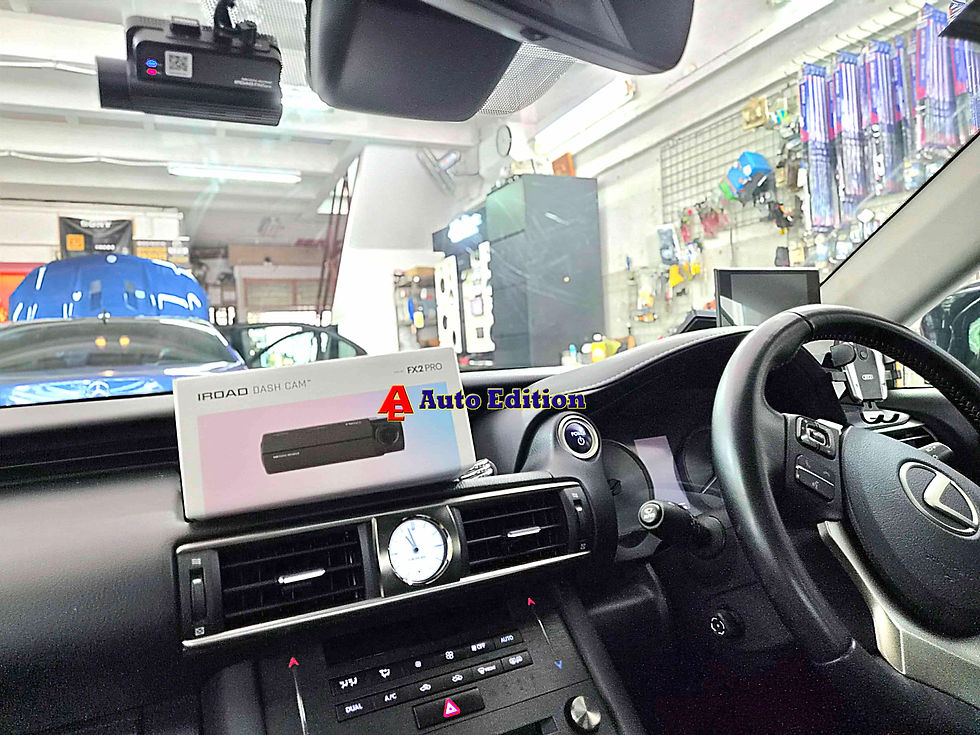 Lexus IS300H Car Dash Camera - IROAD FX2 Pro front & rear + Parking motion - IROAD Power Pack Pro 10 installed Singapore | Auto Edition