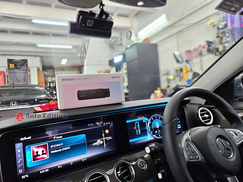 Mercedes E250 - Car Dash Camera - IROAD FX2 Pro front & rear installed Singapore | Auto Edition