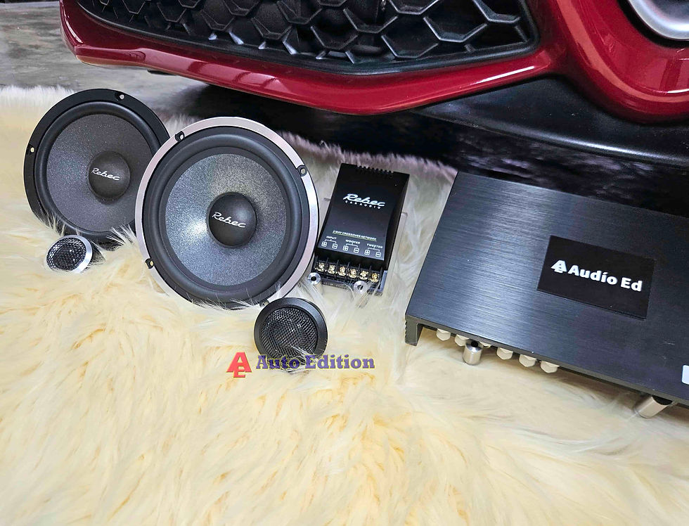 Rebec car speakers and DSP amplifier for car audio upgrade at Auto Edition Singapore