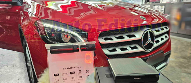 Mercedes GLA180 Car Dash Camera - IROAD FX2 Pro front & rear + Parking motion - IROAD Power Pack Max 8 installed Singapore | Auto Edition