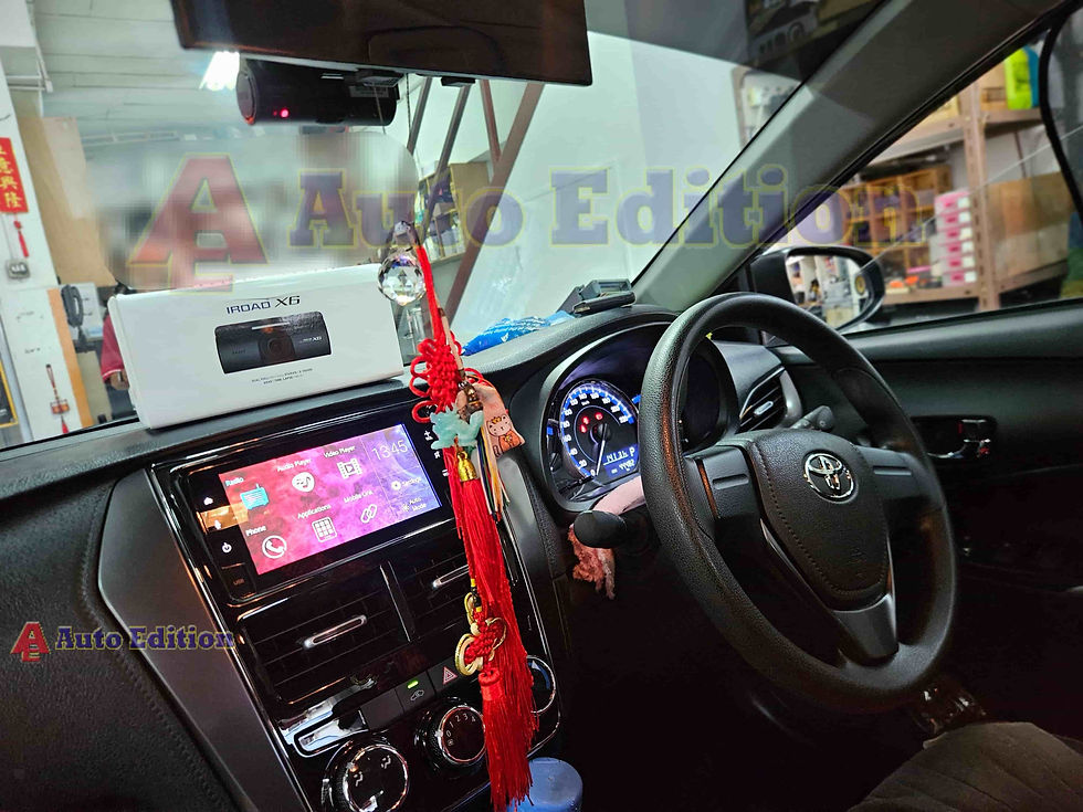 Toyota Vios Car Dash Camera - IROAD X6 front & rear installed Singapore | Auto Edition
