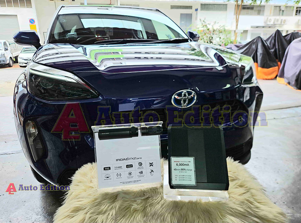 Toyota Yaris Cross Car Dash Camera - IROAD FX2 Pro front & rear + Parking motion - IROAD Power Pack Pro installed Singapore | Auto Edition