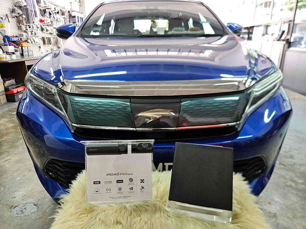 Toyota Harrier Turbo Car Dash Camera - IROAD FX2 Pro front & rear + Parking motion - IROAD Power Pack Max 8 installed Singapore | Auto Edition