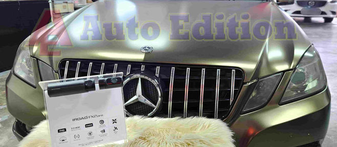 Mercedes E200 W212 Car Dash Camera - IROAD FX2 Pro front & rear installed Singapore | Auto Edition