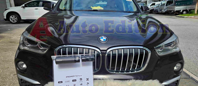 BMW X1 Car Dash Camera - IROAD FX2 Pro front & rear installed Singapore | Auto Edition