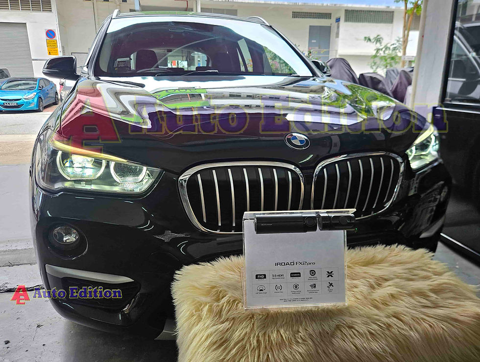 BMW X1 Car Dash Camera - IROAD FX2 Pro front & rear installed Singapore | Auto Edition
