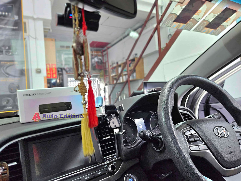 Hyundai Elantra Car Dash Camera - IROAD FX2 Pro front & rear + Parking motion - IROAD Power Pack Max 8 installed Singapore | Auto Edition
