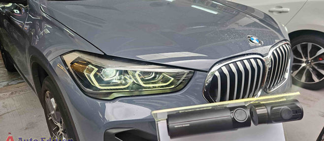 BMW X1 Car Dash Camera - IROAD FX2 Pro front & rear installed Singapore | Auto Edition