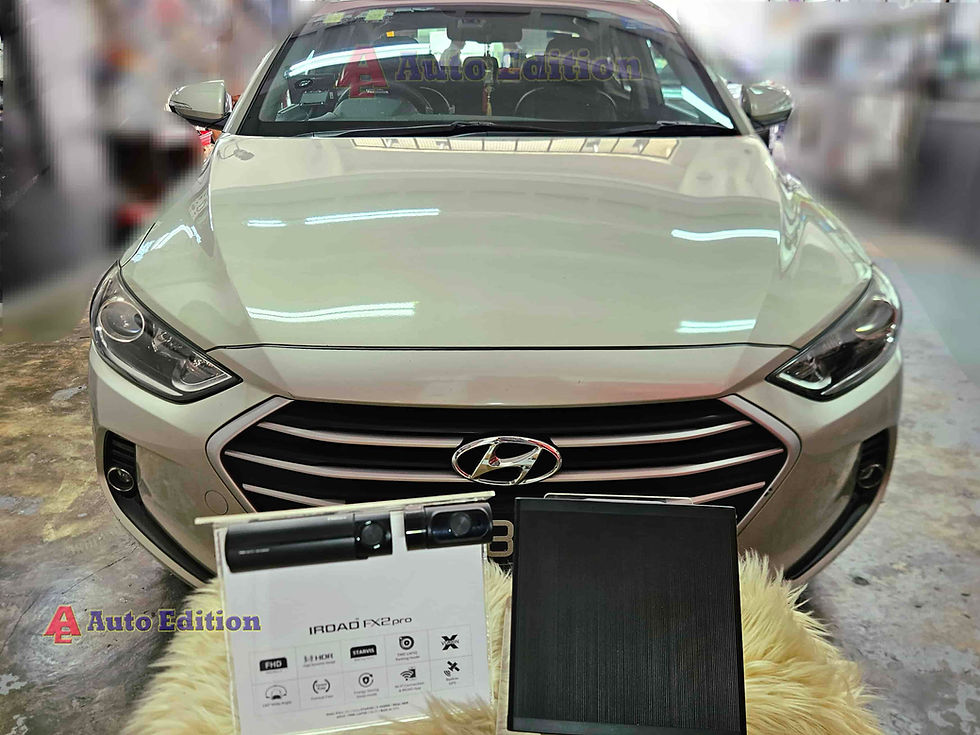 Hyundai Elantra Car Dash Camera - IROAD FX2 Pro front & rear + Parking motion - IROAD Power Pack Max 8 installed Singapore | Auto Edition