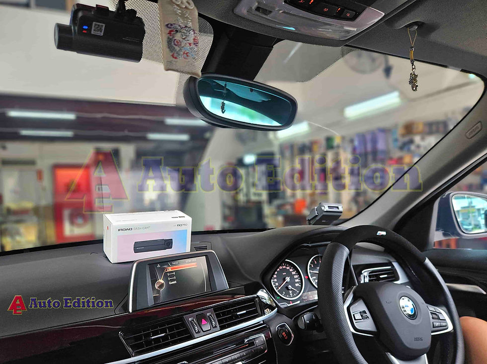 BMW X1 Car Dash Camera - IROAD FX2 Pro front & rear installed Singapore | Auto Edition