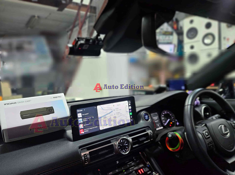 Lexus IS300H Car Dash Camera - IROAD FX2 Pro front & rear + Parking motion - IROAD Power Pack Max 8 installed Singapore | Auto Edition
