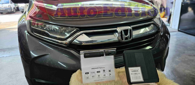 Honda CRV Car Dash Camera - IROAD FX2 Pro front & rear + Parking motion - IROAD Power Pack Pro installed Singapore | Auto Edition
