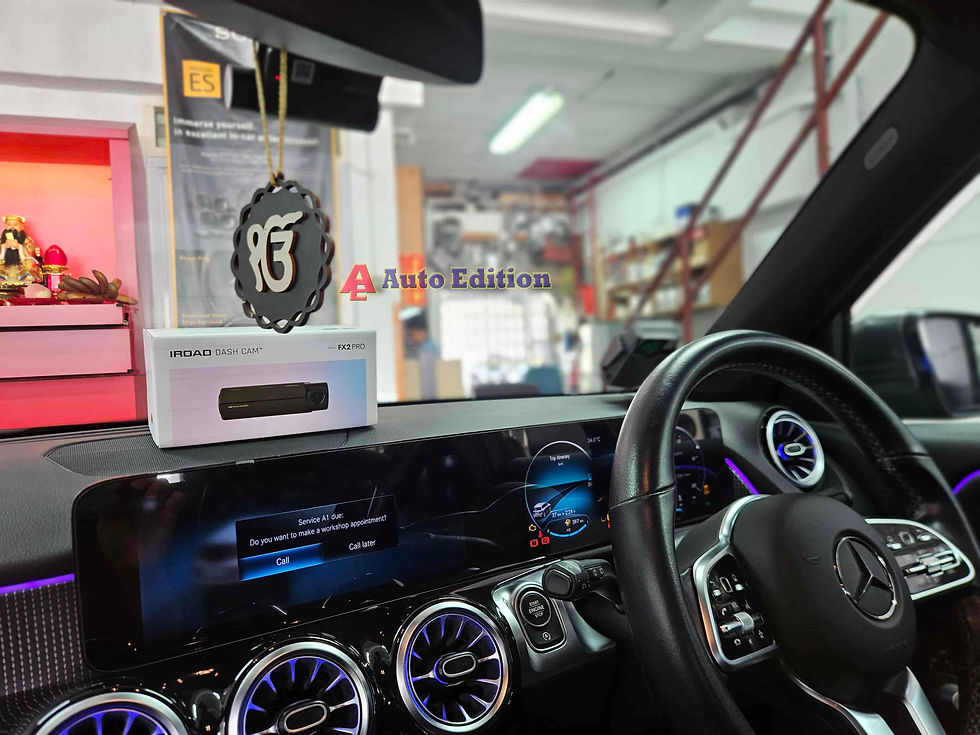 Mercedes A180 Car Dash Camera - IROAD X10 Pro front & rear + Parking motion - IROAD Power Pack Max 8 installed Singapore | Auto Edition