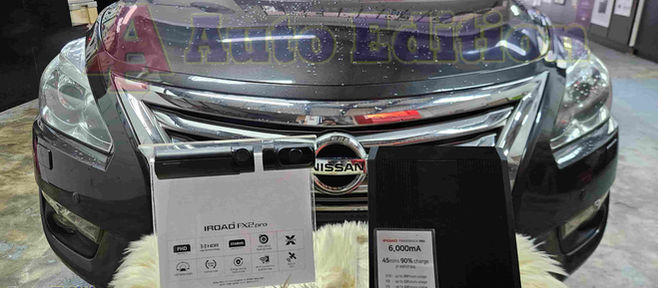 Nissan Teana Car Dash Camera - IROAD FX2 Pro front & rear + Parking motion - IROAD Power Pack Pro installed Singapore | Auto Edition