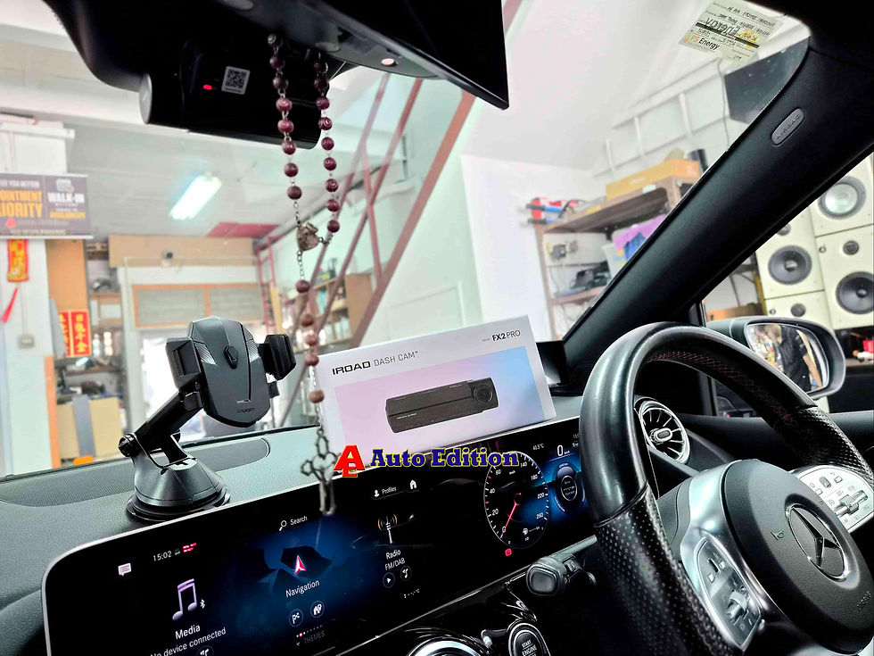Mercedes B200 - Car Dash Camera - IROAD FX2 Pro front & rear installed Singapore | Auto Edition
