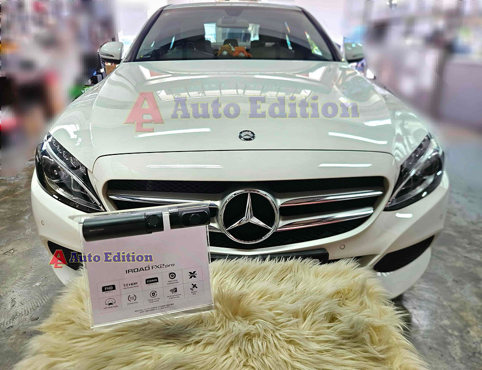 Mercedes C180 - Car Dash Camera - IROAD FX2 Pro front & rear installed Singapore | Auto Edition